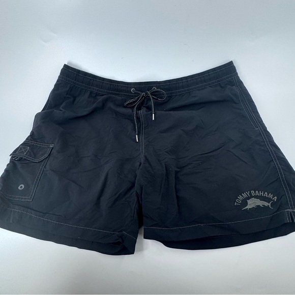Tommy Bahama Black Swim Trunks Quick-Dry Relaxed Fit - Picture 2 of 9